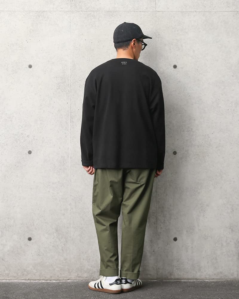 Avirex DAILY Loose Fit Size 001 WHITE Long-Sleeved T-Shirt, 6113494, Men's, L,