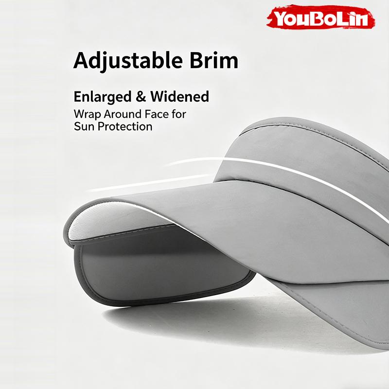 Adjustable Brim Sun Hat for Men & Women UV Protection Solid Color Summer Cap Outdoor Sports Commute Hat