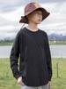 MT Kinder Trendiges Baumwoll-Langarm-T-Shirt mit geschwungenem Saum - 2025 Herbst Eltern-Kind-Kollektion