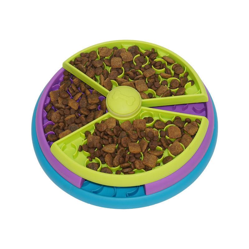 

Pet Three-layer Slow Food Bowl Fun Puzzle Rotating Slow Food Dog Cat 2-in-1 Feeder