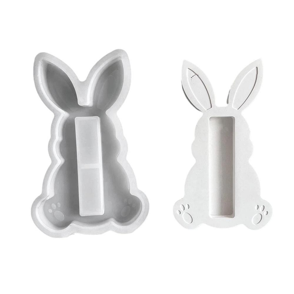 

Пасхальный держатель для шоколадных батончиков Силиконовая форма Пасхальный кролик Силиконовая форма Гипсовый кролик Держатель для шоколада Формы для литья Домашний декор
