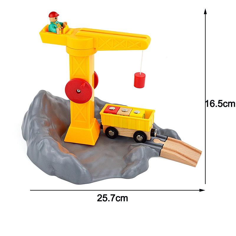 Wooden Train Track Racing Railway Street Sign Toys Bridge Track Accessories Fit Biro Wood Tracks Creative Toys For Children Gift