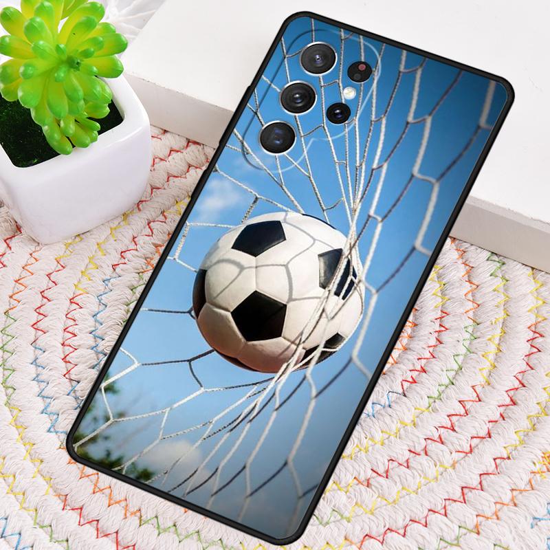 Fire Football Soccer Ball Soft Phone Case for Samsung Galaxy Note 10 Pro S26 Ultra S23 S24 FE S25 S21 S22 PLUS Shockproof Cove