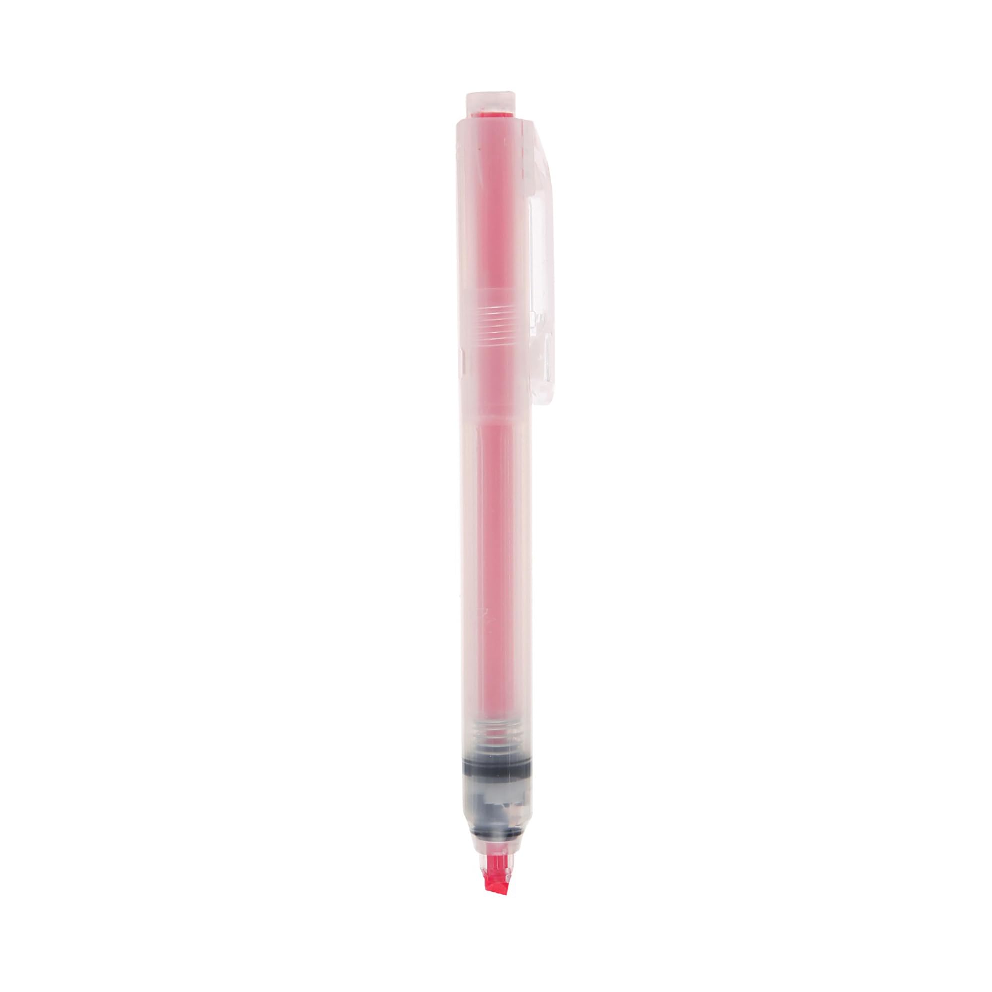 

MUJI Polypropylene Retractable Highlighter Pink NBC45A8A Pen, розовый
