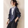 Women's Faux Two-Piece Patchwork Loose Fit Sweatshirt