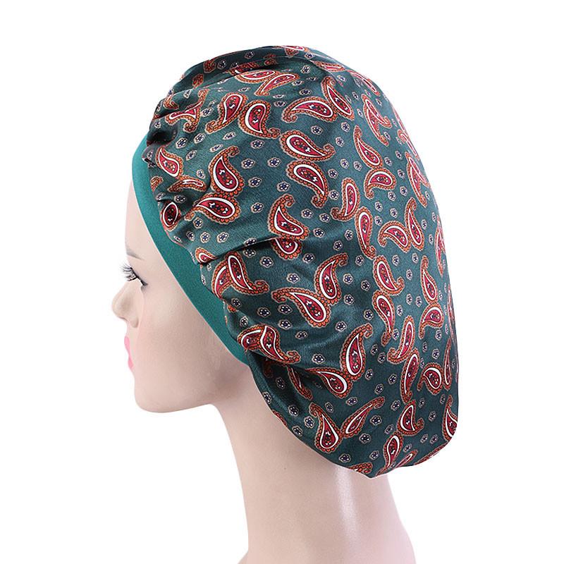 New Amoeba Satin Round Cap Elastic Wide Brim Night Cap Shower Cap Beauty Salon Cap