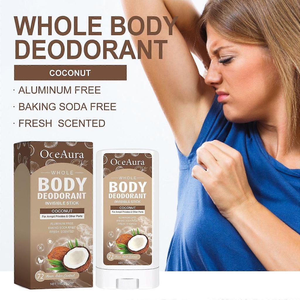 Oceaura Coconut Body Deodorant Stick - Gently Cleanses Underarm Odor, Fresh And Refreshing Body Deodorant Stick
