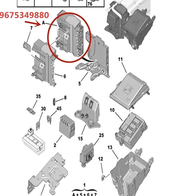 Engine Fuses Box Module Assembly Relays Auto Car Battery Manager Parts Compatible for 308 308S 408 9675350380 9675350280