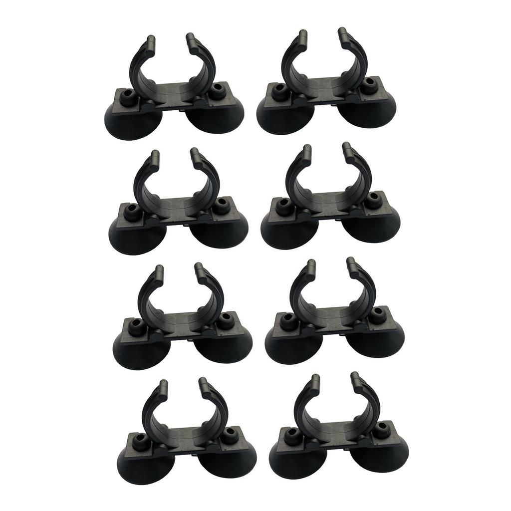 8Pcs Aquarium Heater Holder Suction Cups Fixing Clips Underwater Black with Clips