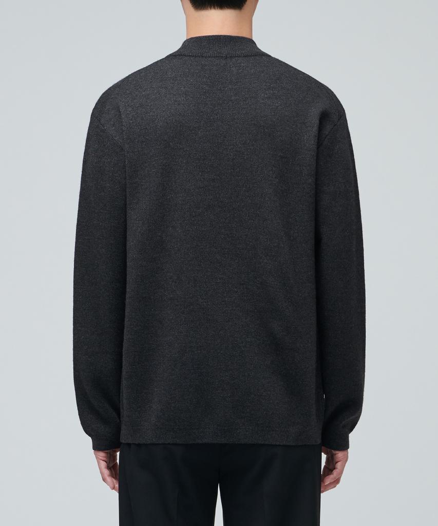 MUSINSA STANDARD Minimal Mock Neck Knit [Charcoal Gray]