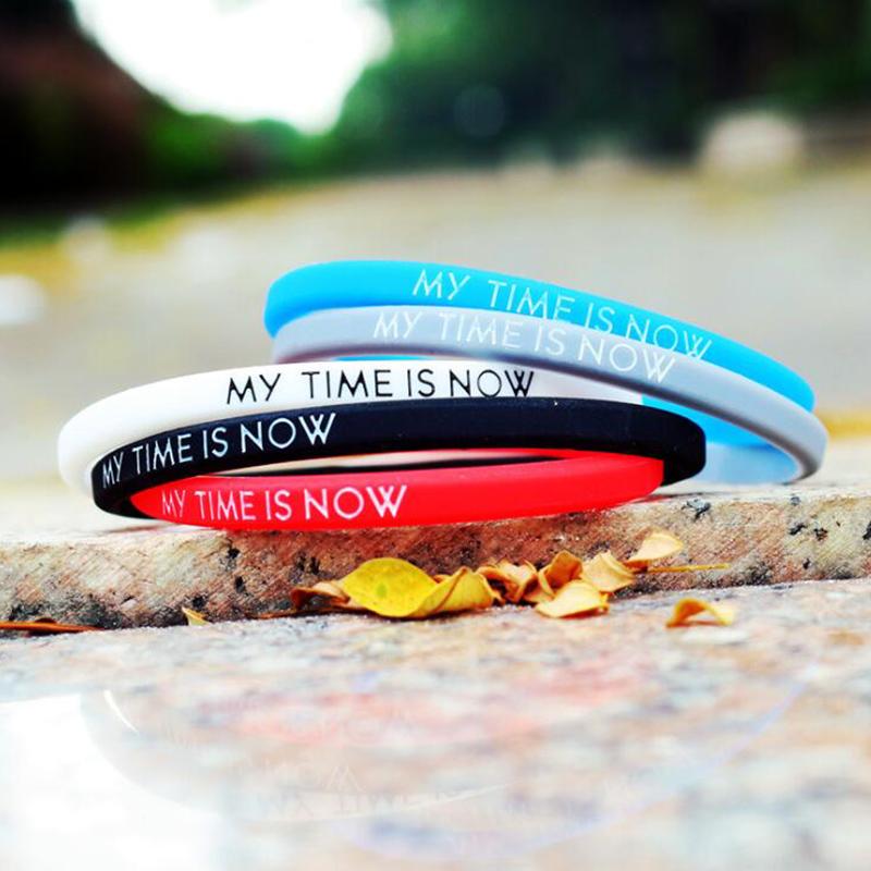 My Time Is Now Student Couple Silicone Bracelet Sports Wrist Band