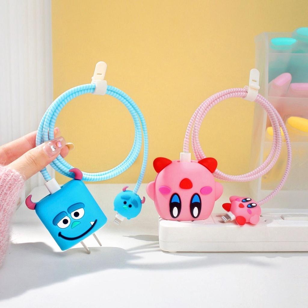 3 teile/satz Ladegerät Schutz Nette Cartoon Abdeckung Weiche Silikon Kabel Schutz Lade Cartoon Bär Ladekabel Schutzhülle Set Ladegerät Kabel