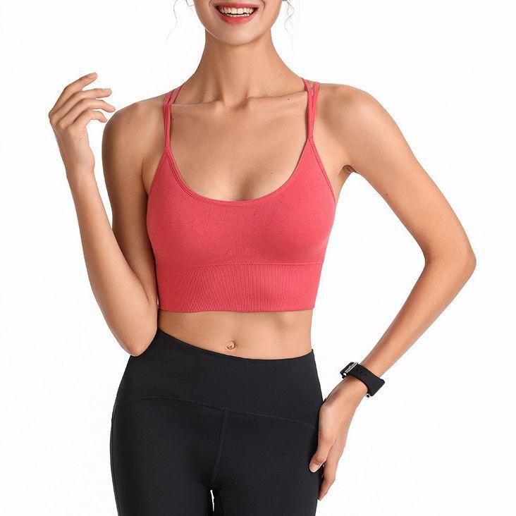Strap Cross Back Yoga Sports Bra Quick Drying Shockproof Running Fitness Sports Underwear Large Size Bra