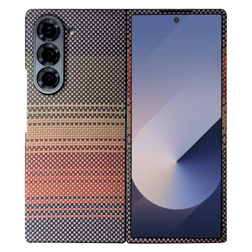For Samsung Galaxy Z Fold5 5G Magnetic Case Precise Cutouts Gradient Aramid Fiber Phone Cover with Metal Lens Framee