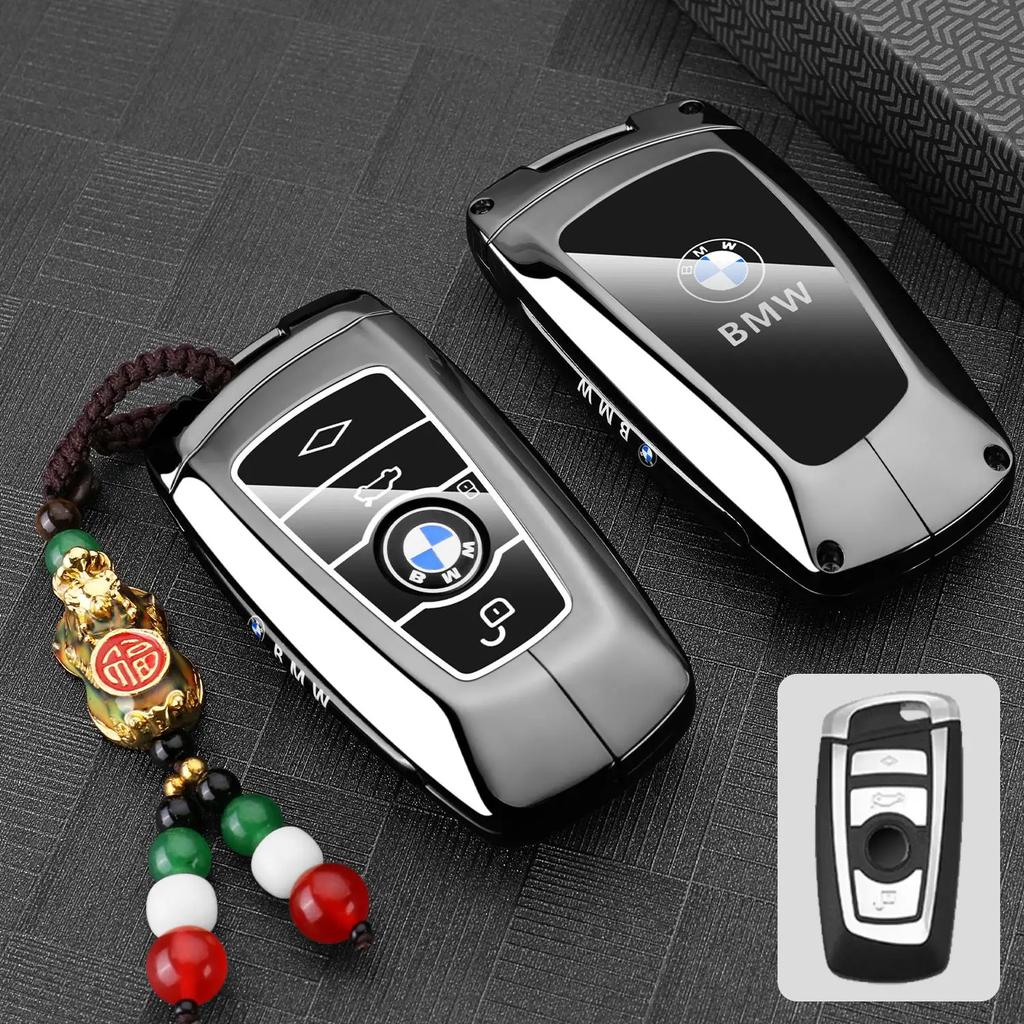 Zinc Alloy Leather Car Remote Key Case for BMW F10 F11 F20 F25 F30 F31 F34 G20 G30 X3 X4 I3 M3 M4 1 3 5 Series Accessory