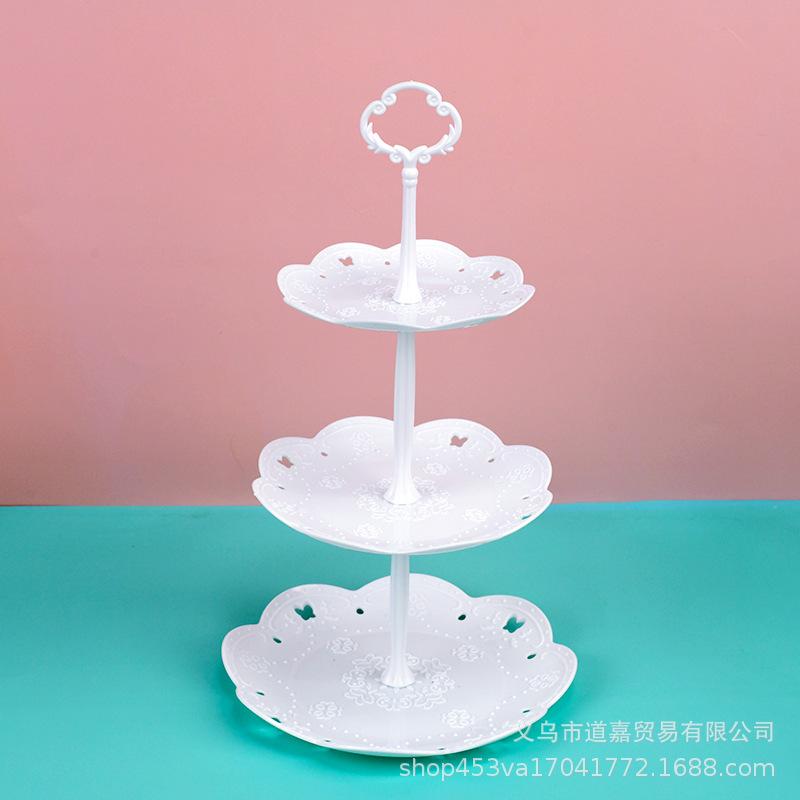 Creative Fruit Dish Afternoon Tea Dim Sum Dessert Table Decoration European Display Shelf Three Layer Cake Rack