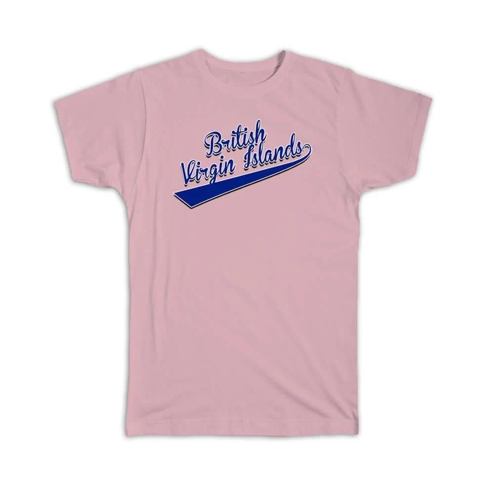 Gift T-Shirt : British Virgin Islands Flag College Script Country Islander Expat 2XL