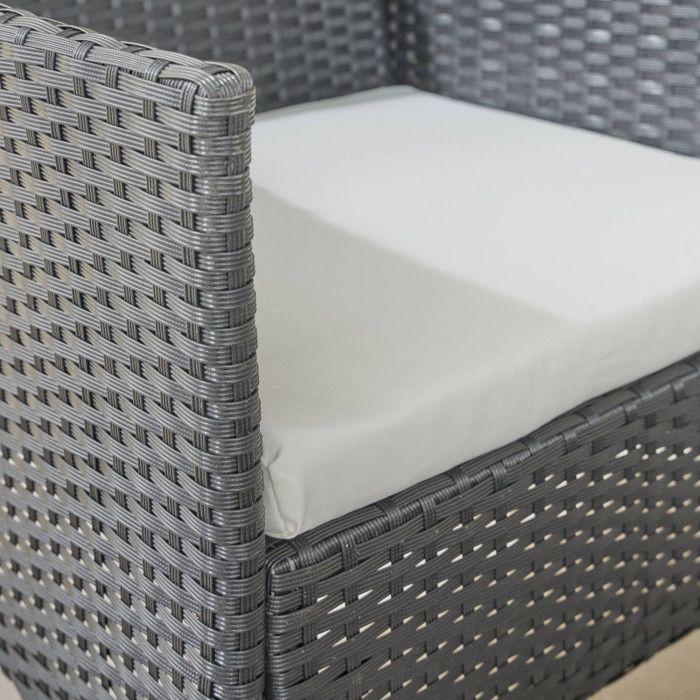 Wilsa Garden "Barcelona" 4-seater Black Resin Garden Furniture