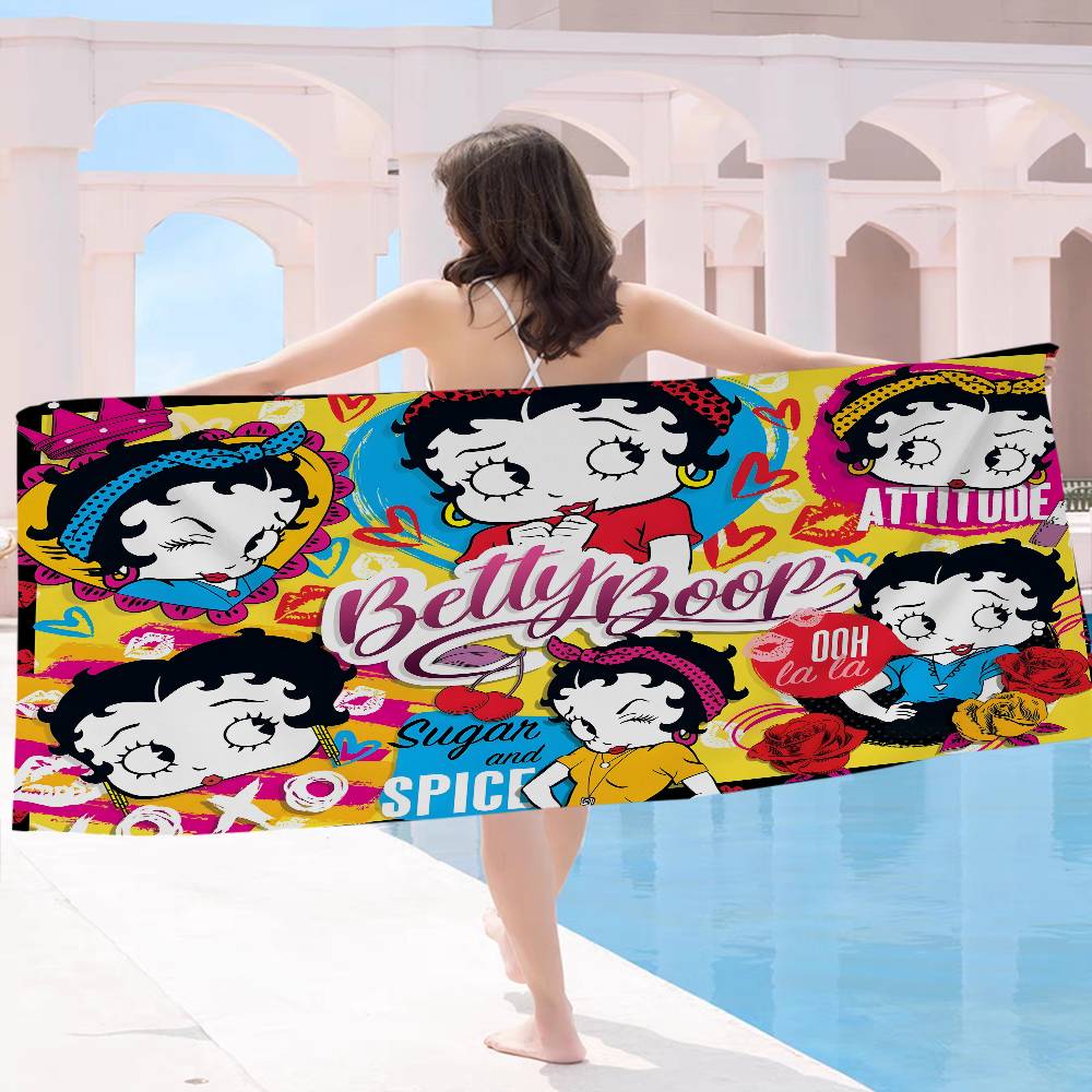 Anime B-Bettys B-Boops Big Microfiber Beach Towels Quick Dry Towel Sand Beach Towels Pool Towel for Travel Swim Pool Yoga