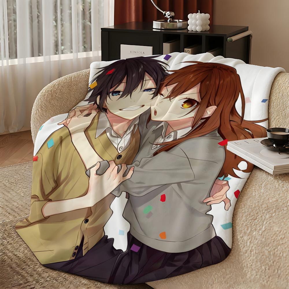 Anime H-Horimiya-a Throw Warm Soft Flannel Blanket, Multi-use for Sofa Bed Camping Travel Nap