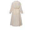 Chic Commute Cotton-Linen Swing Dress with Turn-Down/Polo Collar & Elastic Waist