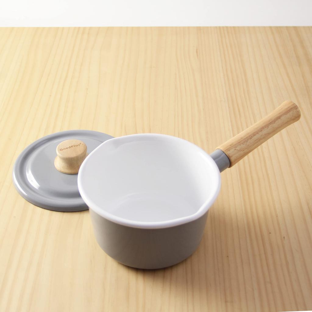 Special Order Pan with Lid GoodPlus+ <Cotton> (Milk 14cm, Gray)