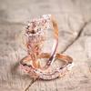 2Pcs Engagement Ring Beautiful Exquisite Elegant Rhinestone Couple Ring for Anniversary