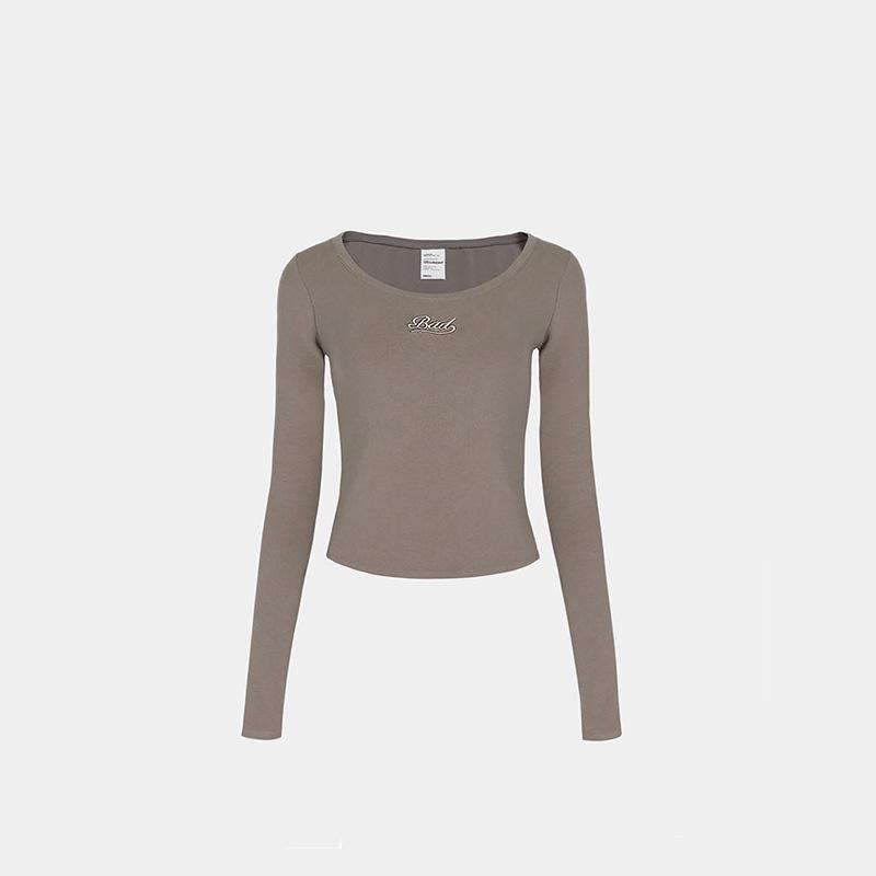 Korean Badblood BCAC Series Women's American Spicy Girl Long Sleeve Slim-Fit Solid Color T-Shirt