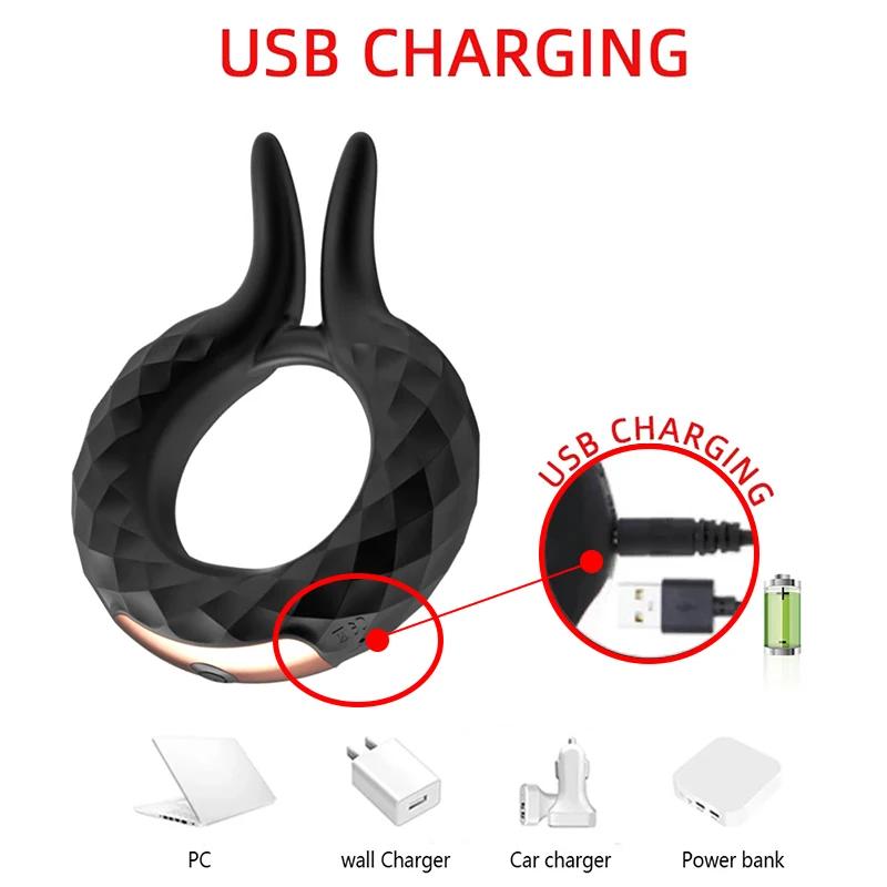 Penis Ring Vibrator for Man Trainer Stimulation Delay Ejaculation Sex Toys G Spot Masturbator Penis Rings  Sex Toy for Adult 18+