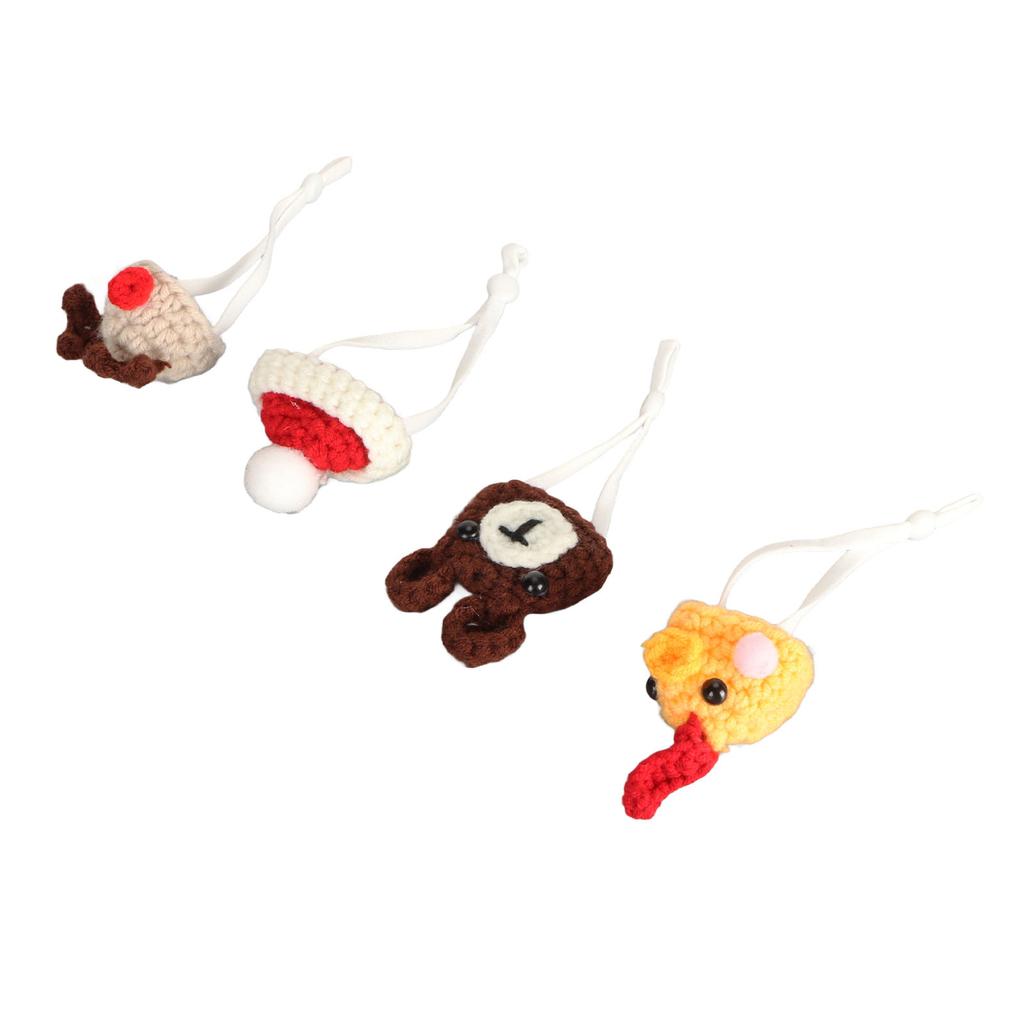 4 peças Chapéu Tricotado para Pequeno Animal Bonito Engraçado Moda Respirável Chapéu de Hamster com Alça Ajustável para Coelho Hamster Lagarto