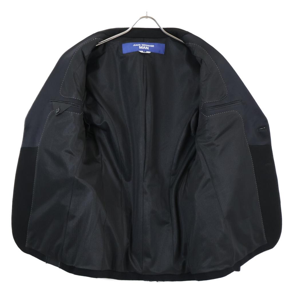 JUNYA WATANABE MAN Excellent condition 25 Stainless Steel AD2024 WO-J033 Dress-up Denim Patchwork Tailored Jacket L blackUsed