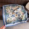 New Fashion Luxury 70Cm Square Women Silk Scarf Floral Print Designer Scarves Shawl Bandana Hijab Neckerchief