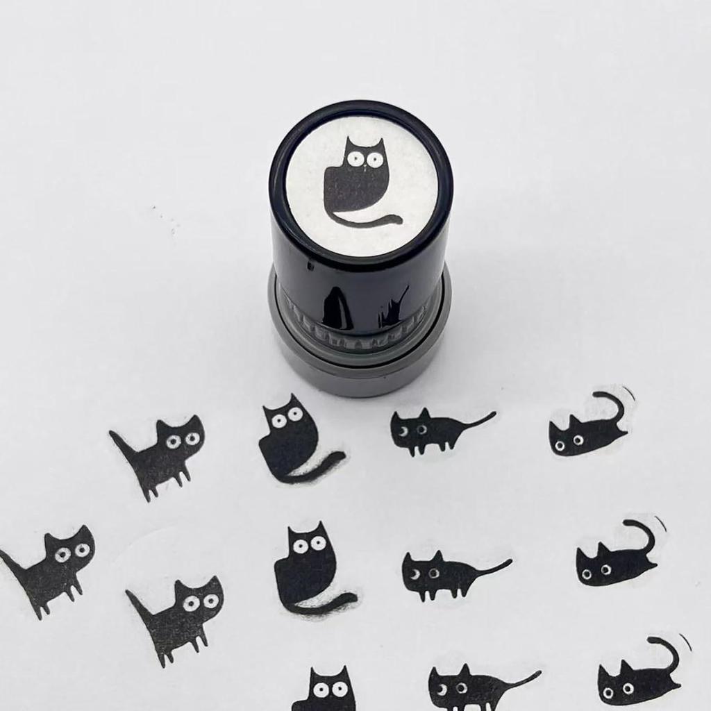 Креативна мила фоточутлива печатка з чорним котом - Дизайн із викривленою шиєю, Популярна для декору, Модель HA23