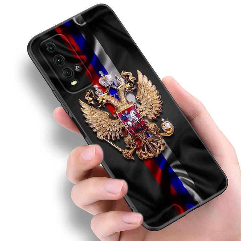 Russia Russian Flags Emblem Phone Case For Xiaomi Redmi Note 5 6 9T K20 K40 K50 Pro 7A 8A 9A 9C 9i 10A 10C A1 S2 TPU Black Cover