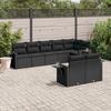 VidaXL Garden Lounge Set with Cushions 8 Pcs, Patio Sofas, Patio Furniture Set, Outdoor Furniture, Black 3220414