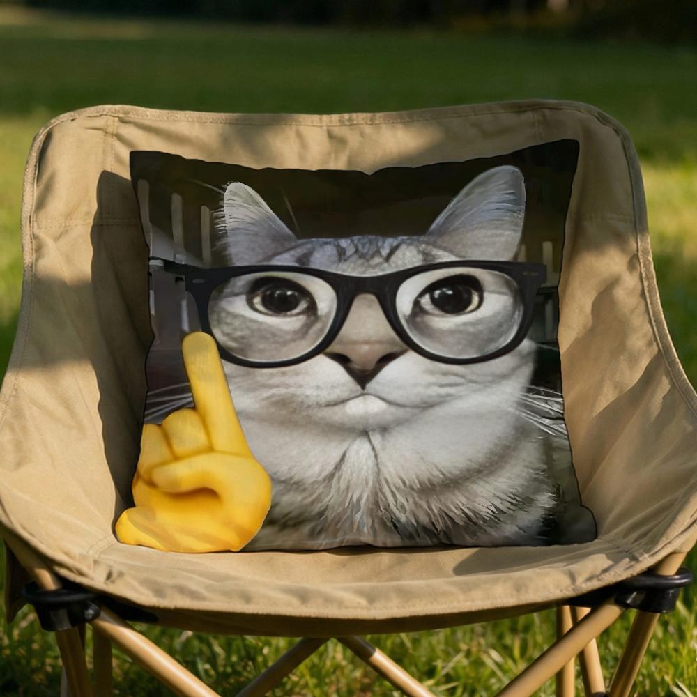 Pet Cat Funny memes Cushion Cover Soft Reversible Durable Pillow Cover MultiScene Use for Home Car Daily Comfort