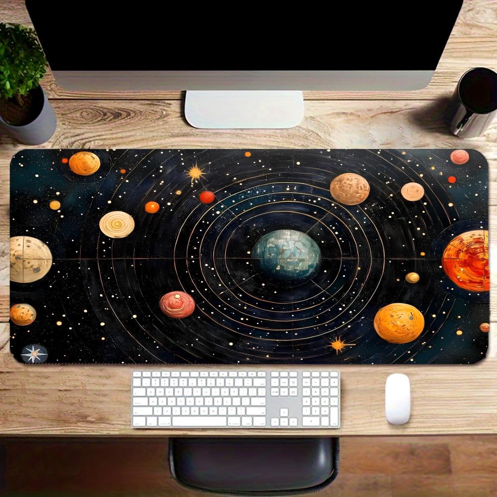 Starry Sky Moon Theme Mouse Pad Large Rubber Anti-slip PC Desk Accessories Mousepad for Office and Gamer Keyboard Mats Decor Mat