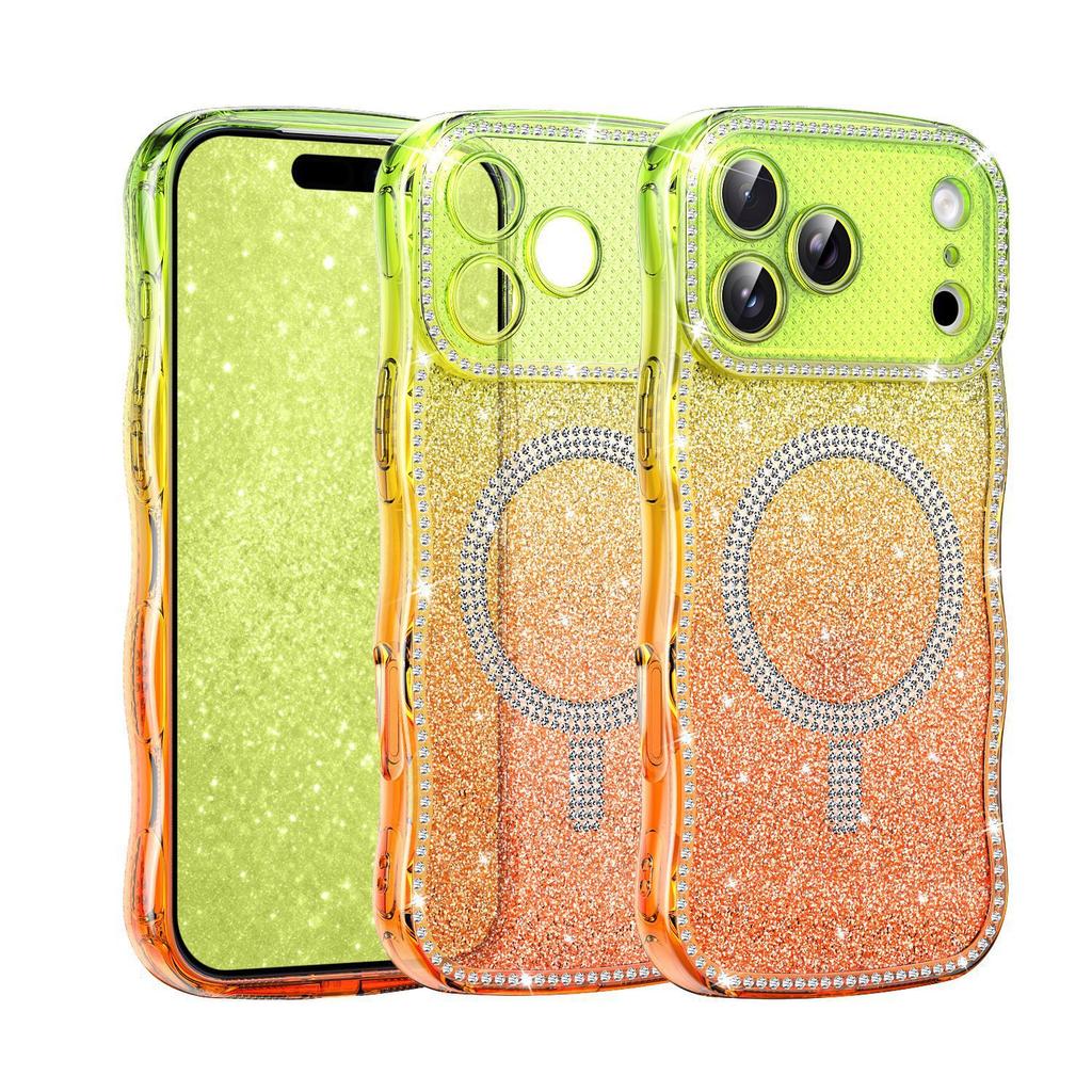 Wave magnetic star drill gypsy star mobile phone case for Apple 18/16/15/14/16pro fluorescent anti-drop 13