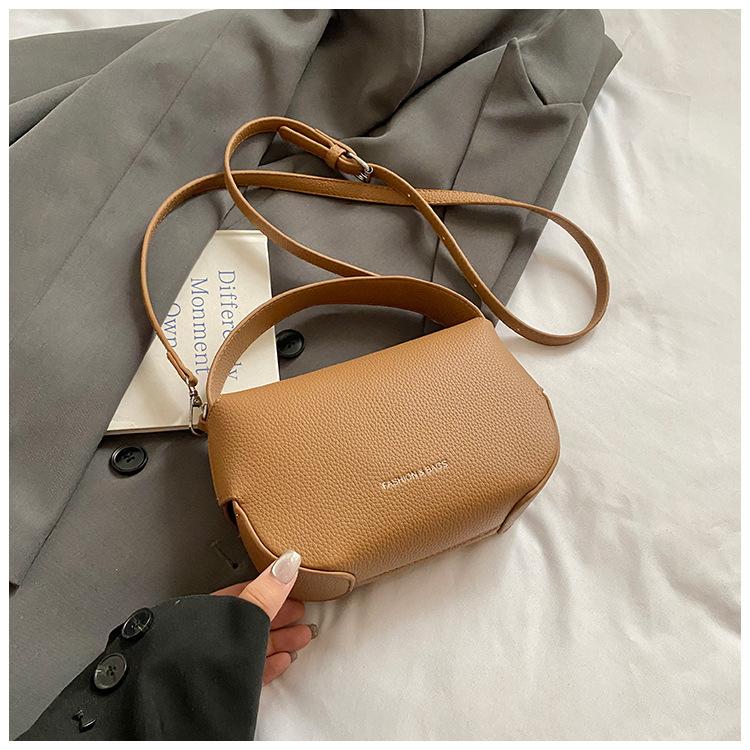Women's bag new portable small square bag fashionable lychee pattern high-end fashion shoulder messenger bag