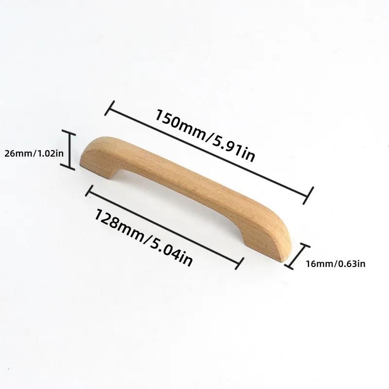 Puxadores de madeira de faia para armários de cozinha, gavetas e portas de móveis. Feitos de madeira maciça, esses puxadores são ideais para portas e gavetas de armários.