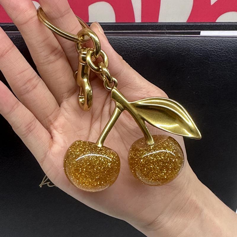 Internet Celebrity Style Bag Charm Pendant For Handbag Shoulder Bags Golden Crystal Women's Purse Keychain Accessories