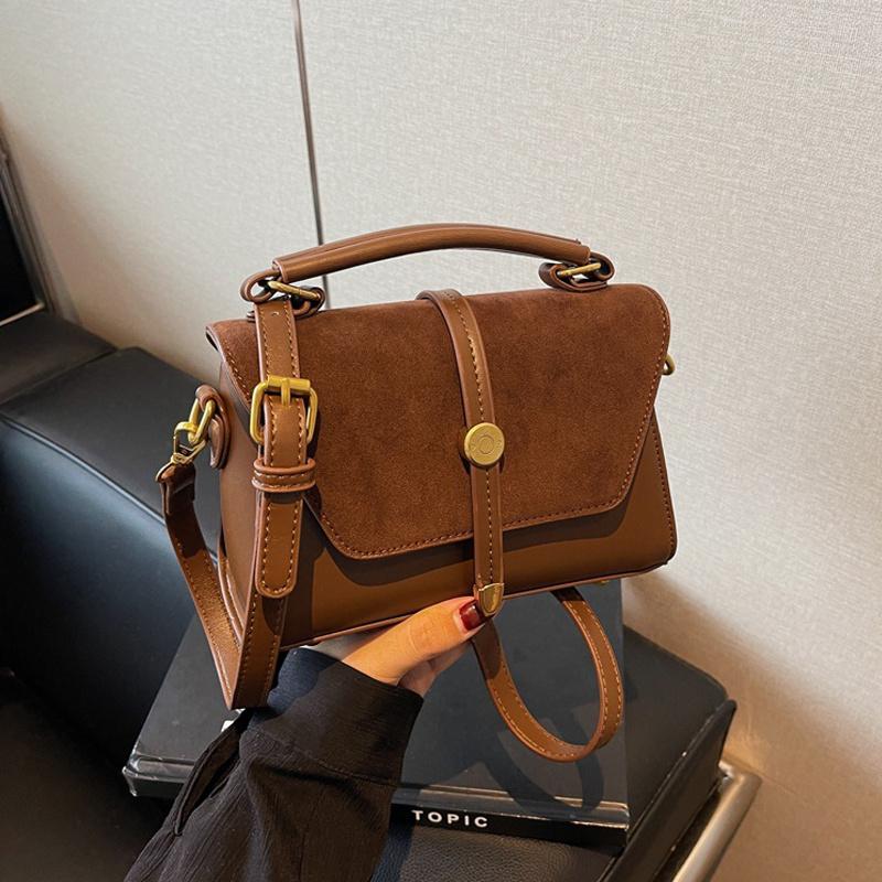 Frosted Texture Women's Handbag New Trend Retro Single Shoulder Bag High-End Small Square Crossbody Bag
