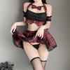 Sailor Uniform Sexy JK Skirt and Top School Sexy Summer High School Girl Adorable Costume Black Check [Deelltyle] Cosplay, Cosplay, Uniform, Set,