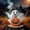 Halloween Ornament Atmosphere Decor Spooky Halloween Ghost Pumpkin Sculpture Haunted House Decor Realistic for Fireplace