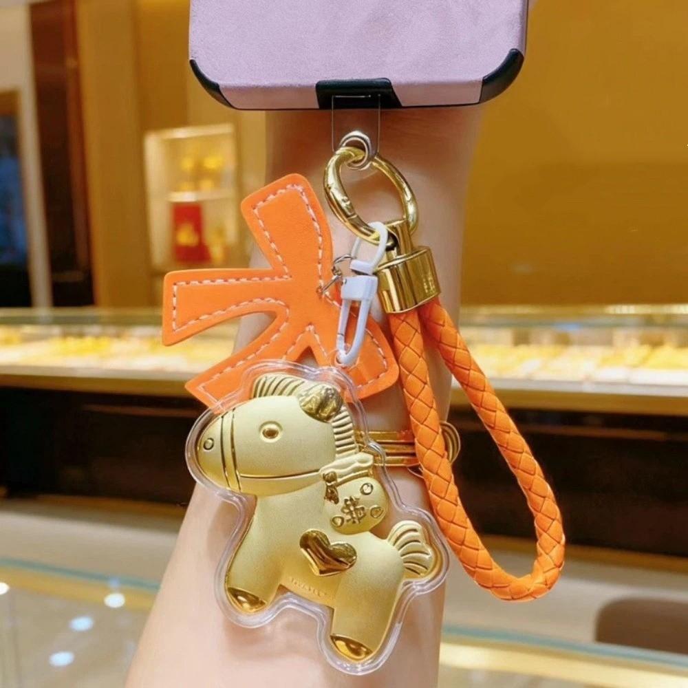New Horse Keychain Fashion Zodiac Key Ring Backpack Pendant New Year Pendant  Mobile Chain