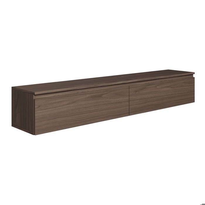 Mueble de TV de 2 puertas - suspendido - BEMMI- 175 cm - nogal de Wisconsin