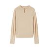 JUZUI Elegant Ruffled Collar Teardrop Cutout Women's Lambswool Sweater
