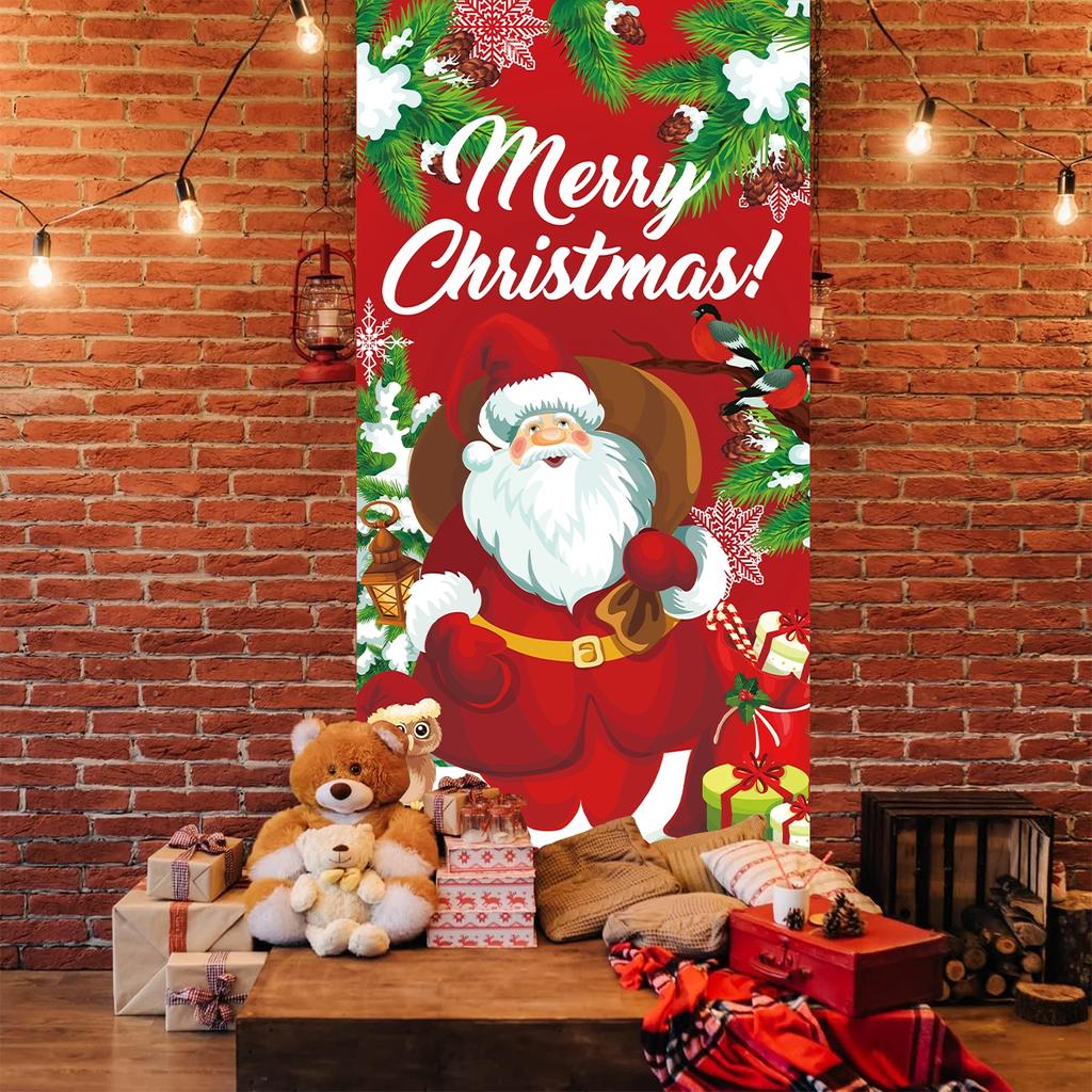 Christmas Santa Claus Flag Navidad Natal Noel Tree Door Hanging Flag Banner Christmas Decorations For Home 2025 New Year 2025
