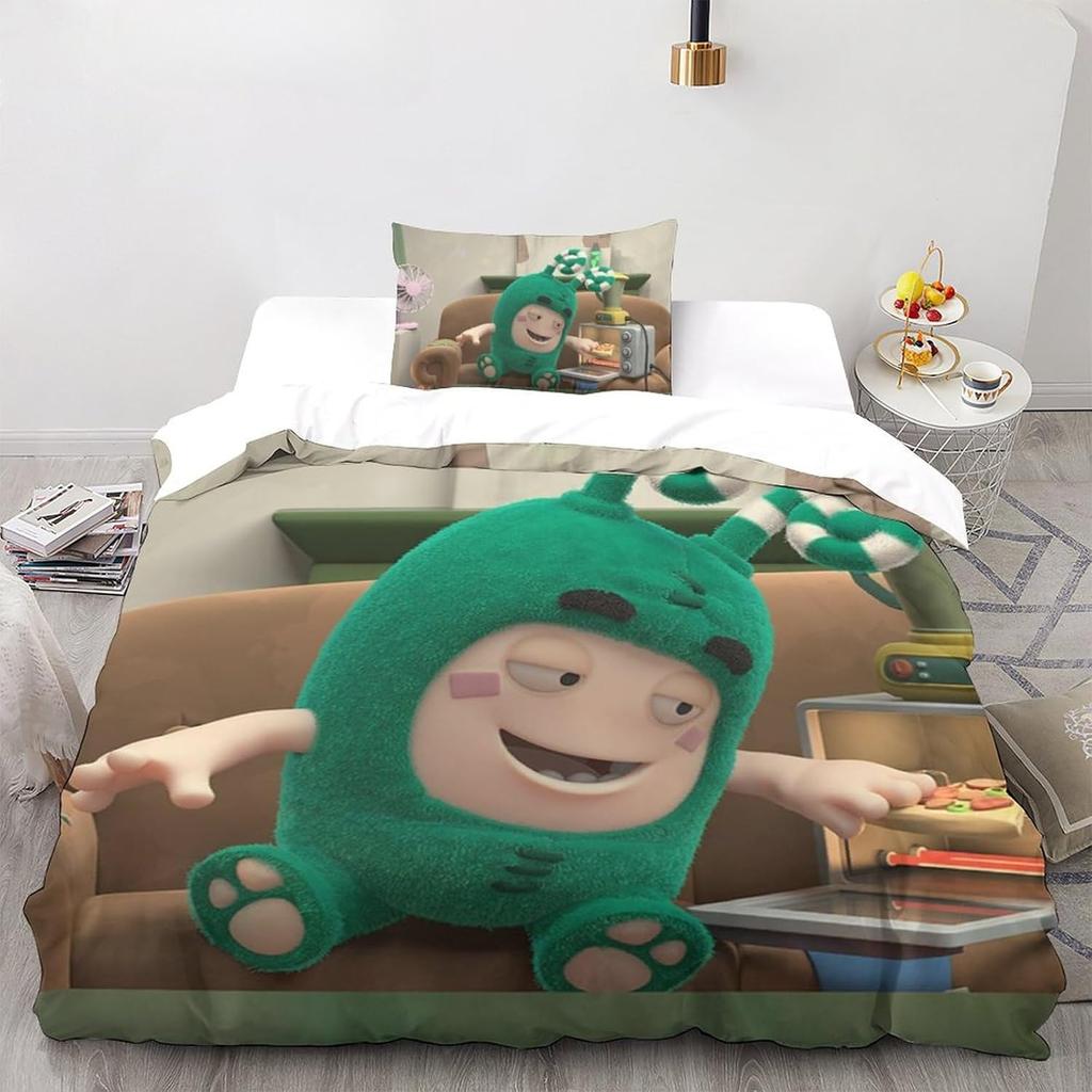 3D Printed High-quality Cartoon Down Duvet Cover for Children, Adults, Modern Ultra-fine Fiber Duvet Cover with Zipper and Pillo