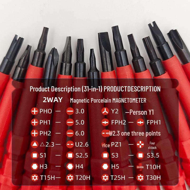 31-in-1 Insulated Electrician's Screwdriver Set - Phillips, Flathead & Specialty Tools